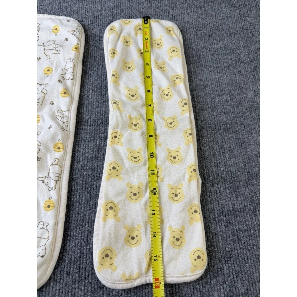 Disney Baby Winnie‎ the Pooh Burp Cloths Set of 2 Cotton Yellow White Baby